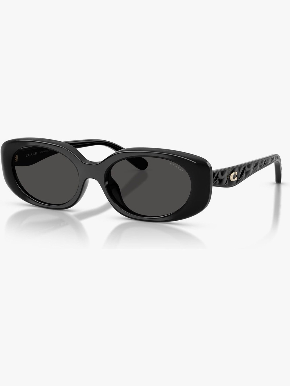 Coach Brand New Never Worn Black Oval Sunglasses with Logo Gold C Accent